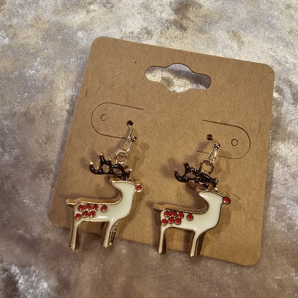 Festive Reindeer Earrings - Picture 2 of 3